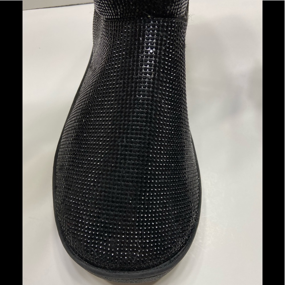 NEW Sasha Taylor Women’s Slip On Rhinestone Faux Fur Boots Black 7, 8 - Picture 7 of 9